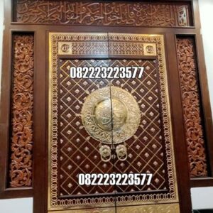 Pintu Nabawi Kuningan Kayu Jati Model Jendela Ukir Kerawangan Pintu Nabawi Kuningan Kayu Jati Model Jendela Ukir Kerawangan