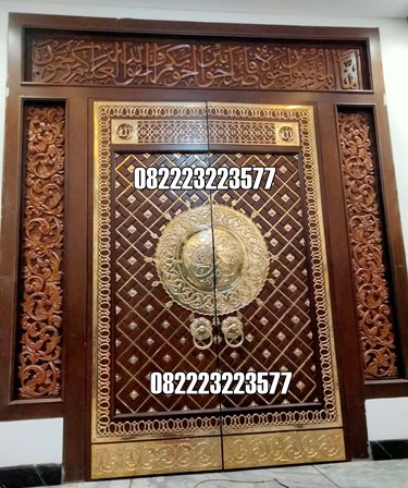 Pintu Nabawi Kuningan Kayu Jati Model Jendela Ukir Kerawangan