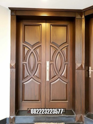 Pintu Jati Minimalis Motif Profil Lengkung