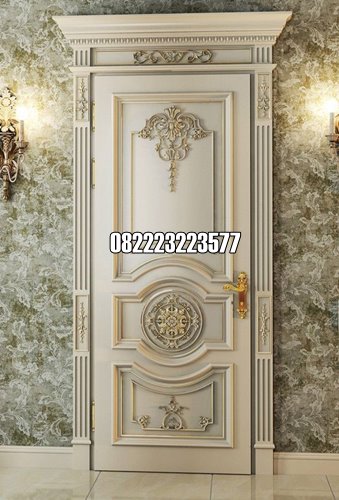 Pintu Kamar Rumah Mewah Ukir Klasik Jepara Cat Duco