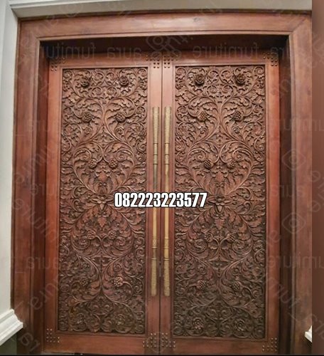 Pintu Kayu Jati Solid Ukir Jepara Motif Klasik Mewah