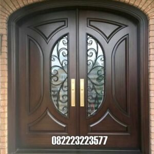 Pintu Utama Lengkung Kayu Jati Motif Kaca Tengah Model Minimalis Pintu Utama Lengkung Kayu Jati Motif Kaca Tengah Model Minimalis