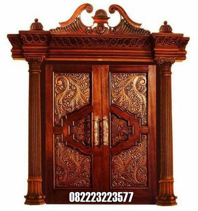 Pintu Utama Ukir Kayu Jati Model Klasik Mewah