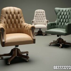 Kursi Putar Direkture Kayu Jati Kain Oscar Tebal Untuk Kantor Kursi Putar Direkture Kayu Jati Kain Oscar Tebal Untuk Kantor