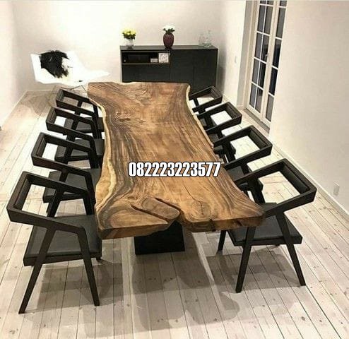 Meja Trembesi Antik Kayu Utuh Solid Panjang