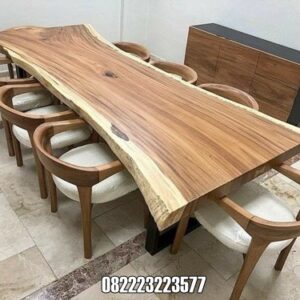 Meja Trembesi Kaki Besi 7 Kursi Kayu Jati Minimalis Meja Trembesi Kaki Besi 7 Kursi Kayu Jati Minimalis