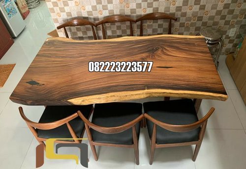 Set Meja Trembesi Solid 6 Kursi Kayu Jati
